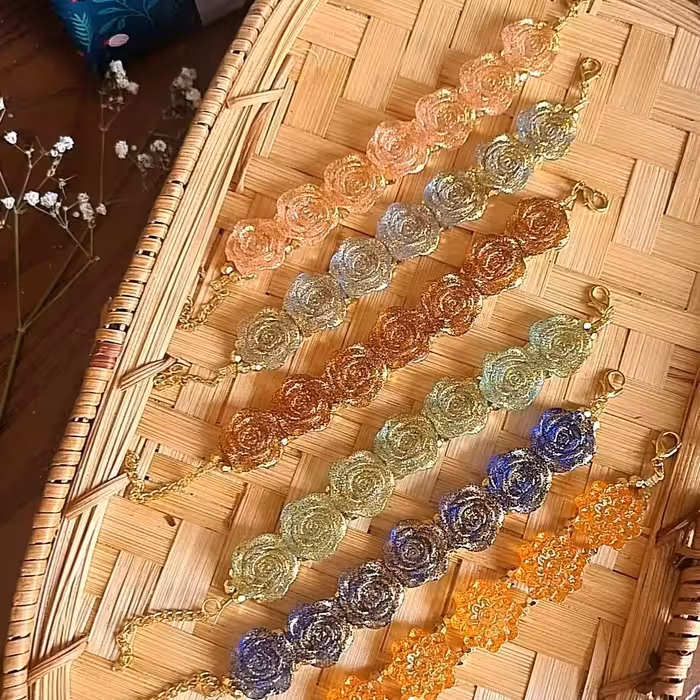 دستبند ژله ای گل رز