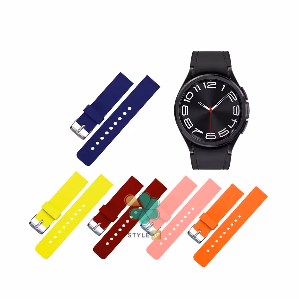 بند سیلیکونی Rubber مناسب ساعت سامسونگ Galaxy Watch 6 Classic 43/47mm