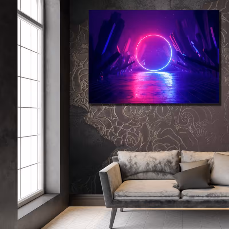 تابلو شاسی طرح نئون Neon - اندازه 50 در 70