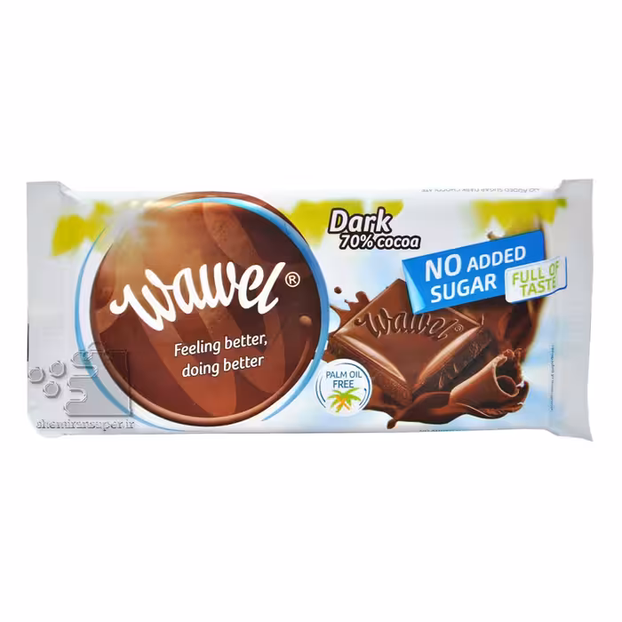 شکلات تلخ 70 درصد ( بدون شکر افزوده و پالم ) واول - wawel