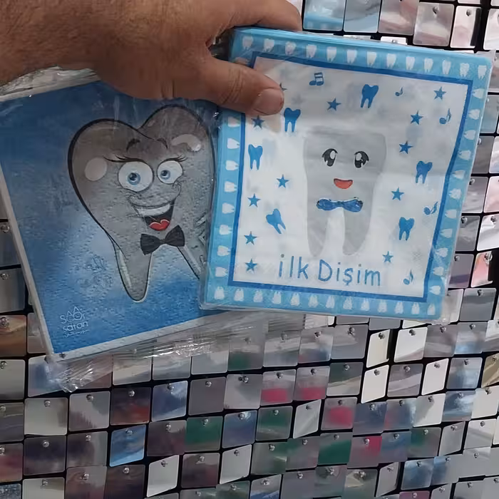 دستمال کاغذی دندونی آبی پسرانه 