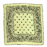 باندانا یا دستمال سر نخی مدل بته جقه اصلی لیمویی