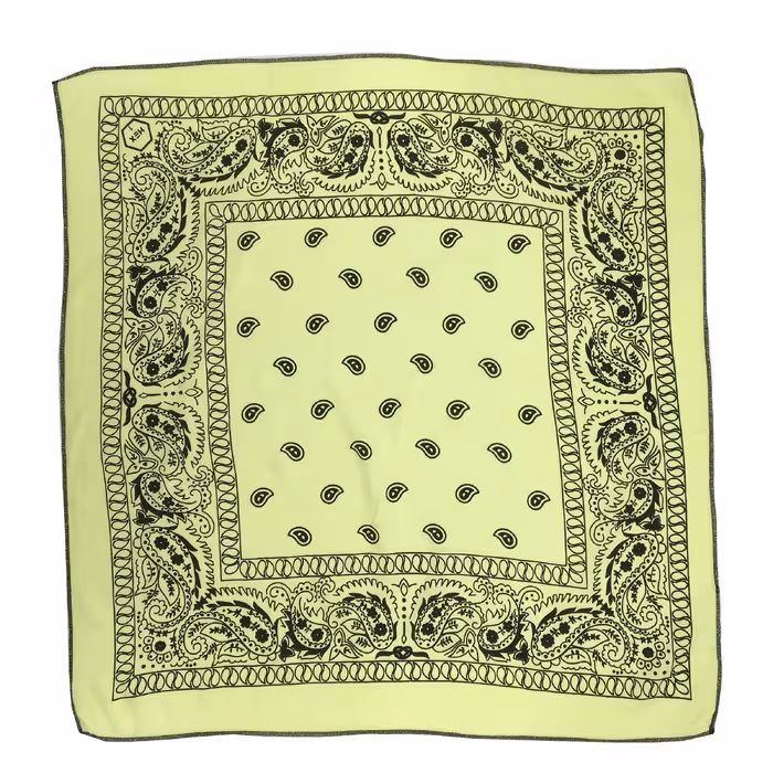 باندانا یا دستمال سر نخی مدل بته جقه اصلی لیمویی