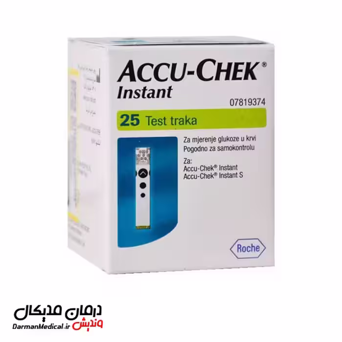 نوار تست قند خون اکیو چک مدل اینستنت بسته 25 عددی