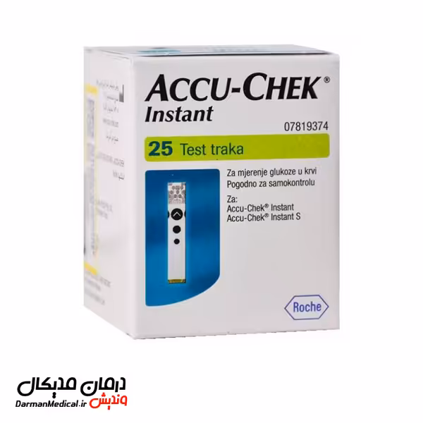 نوار تست قند خون اکیو چک مدل اینستنت بسته 25 عددی
