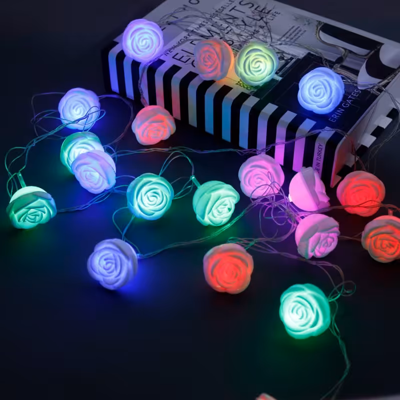 ریسه طرح گل رنگی 381 سانتیمتری