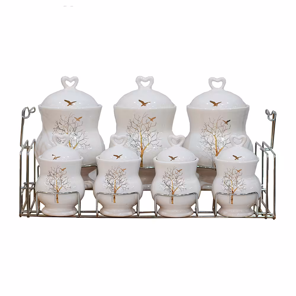 سرویس ادویه و پاسماوری 7 پارچه طرح درخت مام لوکس