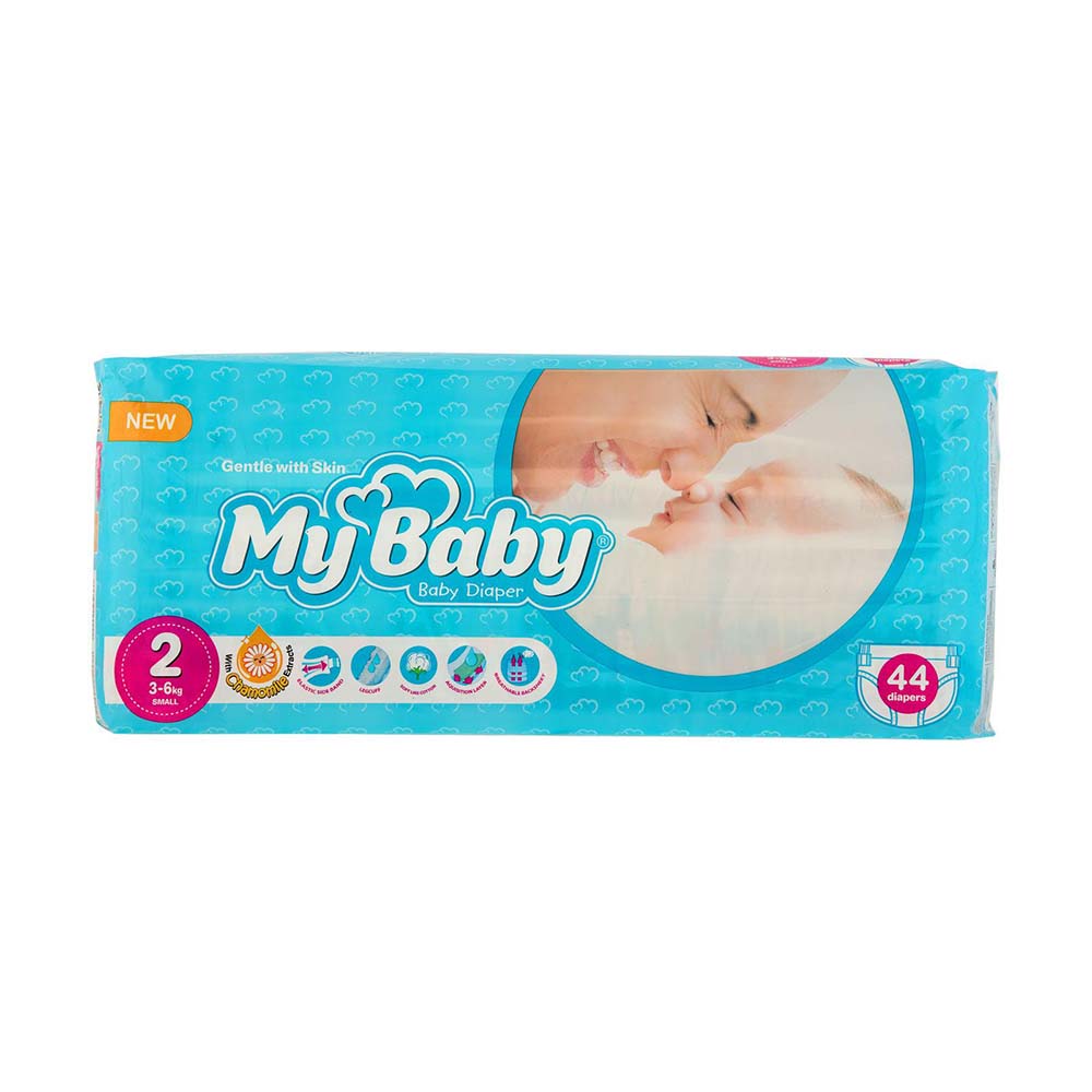 پوشک مای بیبی Mybaby سایز 2 بسته 44 عددی