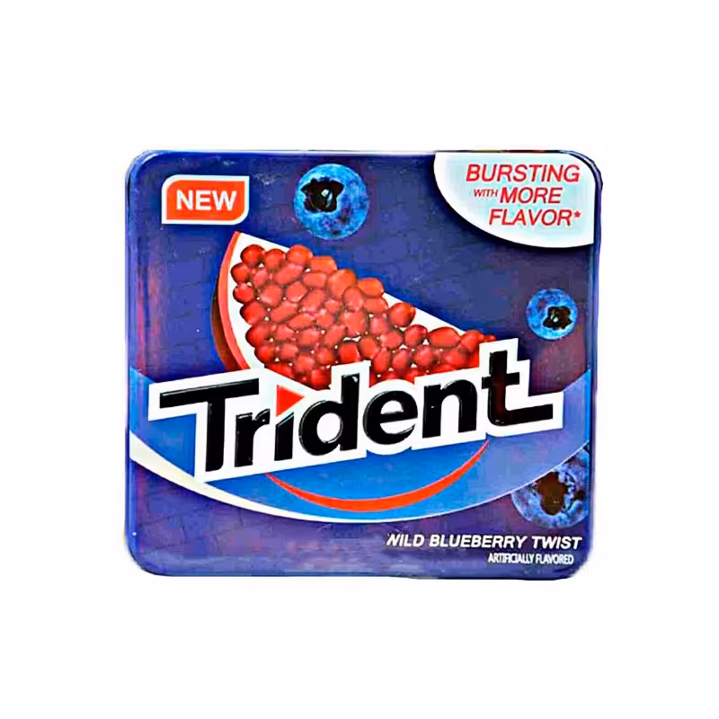 آدامس جعبه فلزی انار بلوبری تریدنت اصل