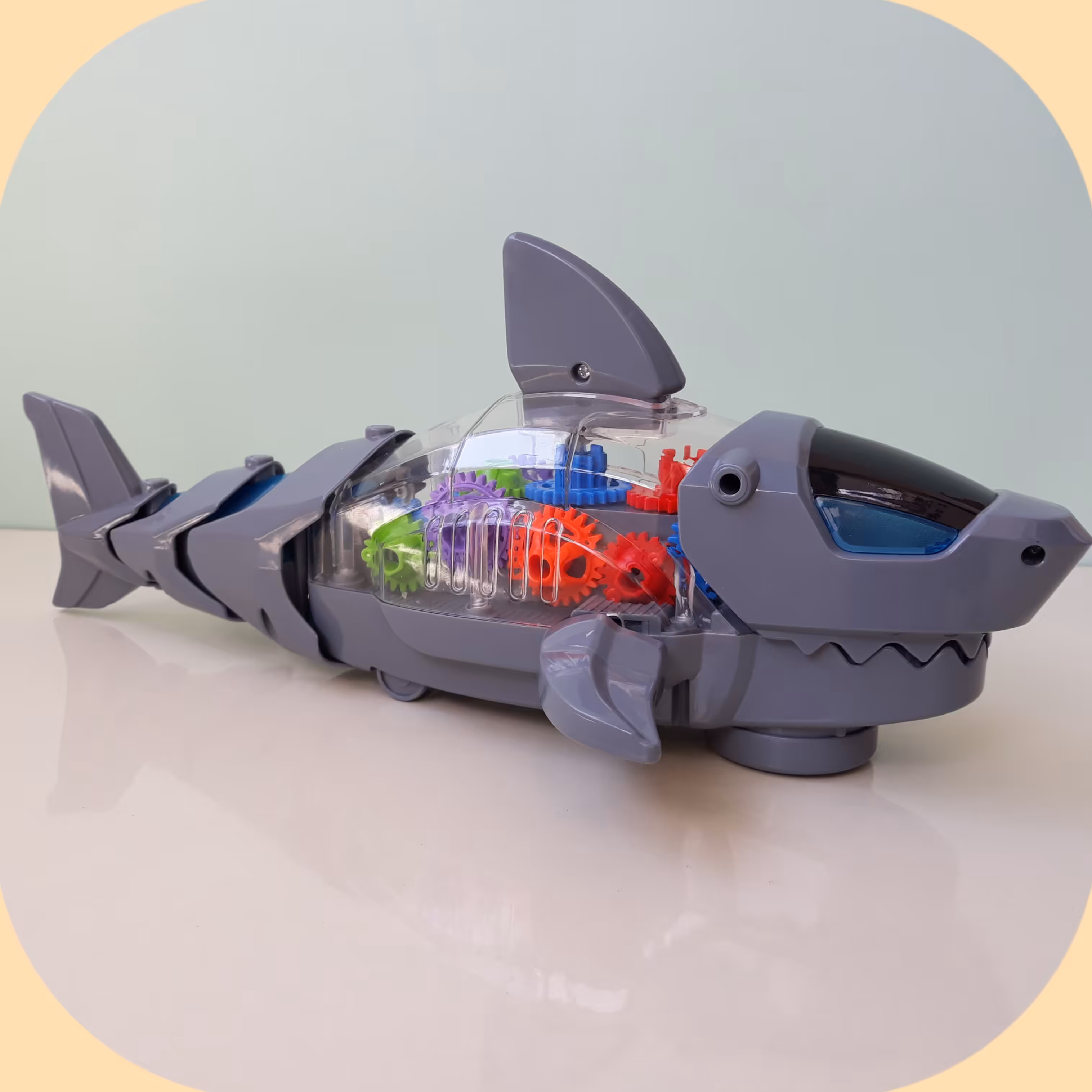 اسباب بازی موزیکال ارسال رایگان چراغدار کوسه چرخ دنده ای