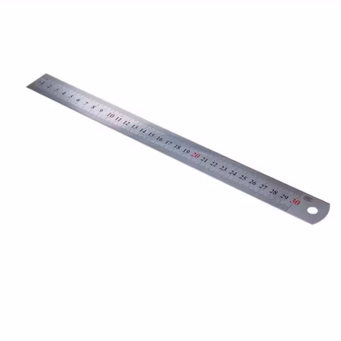 خط کش فلزی 30 سانتی متری رنگ استیل