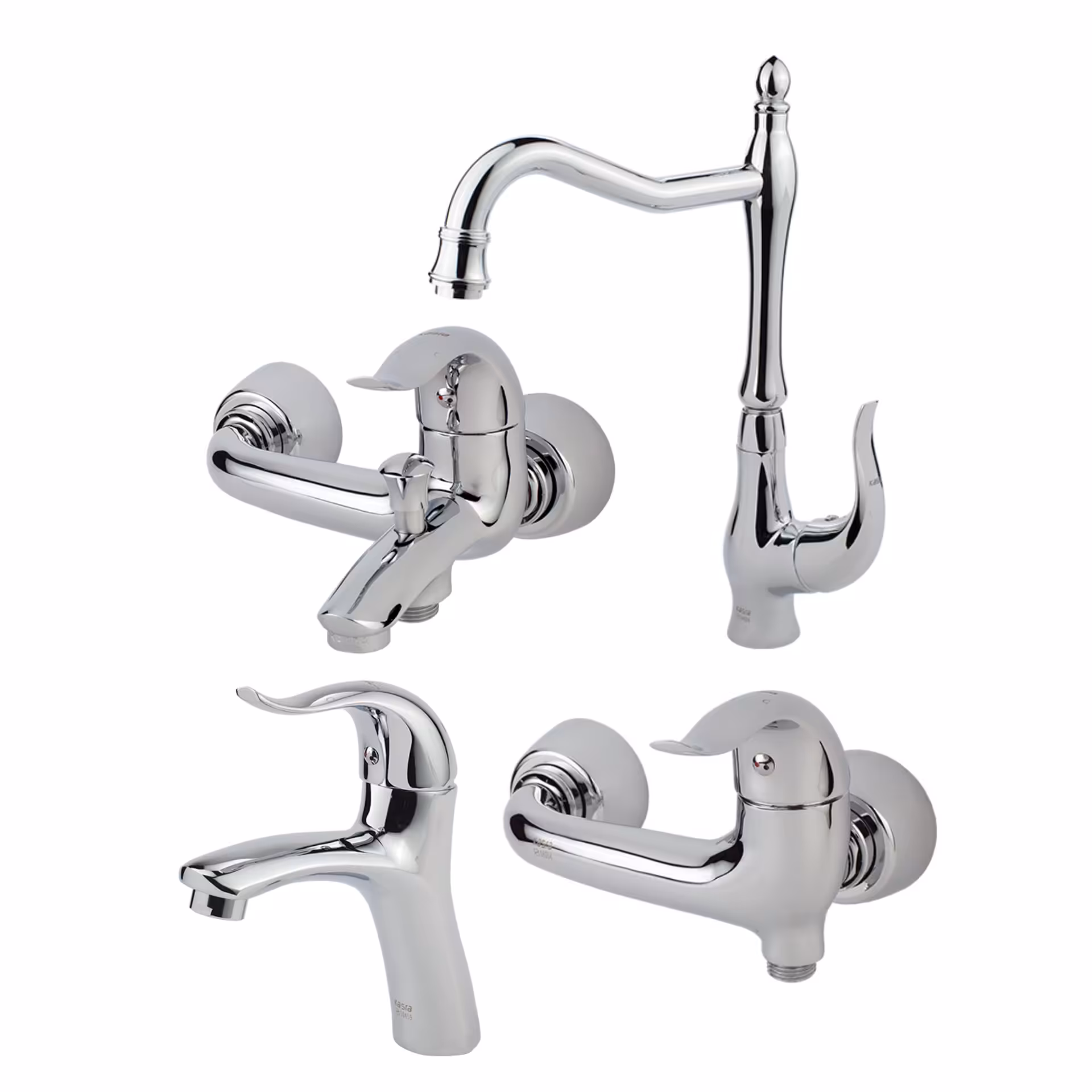 شیرآلات کسری ست 4تیکه مدل کاسپین کروم 