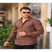 پیراهن / بلوز دکمه دار چند رنگ مردانه الگوی دختر ژاکت قهوه اورجینال Valiberta