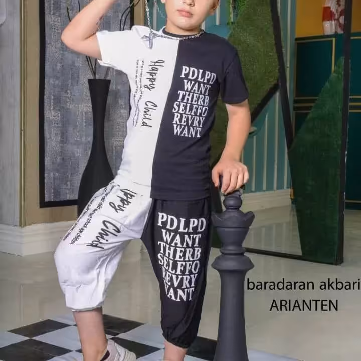 ست تی شرت و شلوارک اسپرت، بسته 36 تایی، 4 سایز، جنس پنبه یکرو لاکرا دار، 