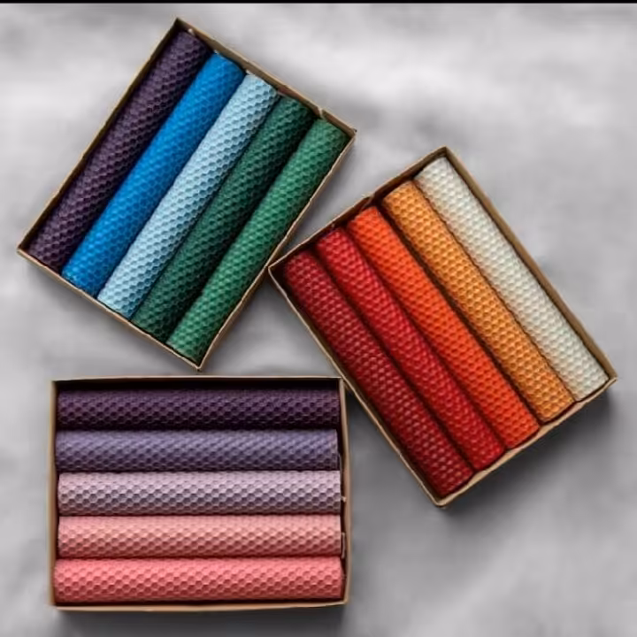 شمع موم عسلی 18 سانتی(5عددی) 