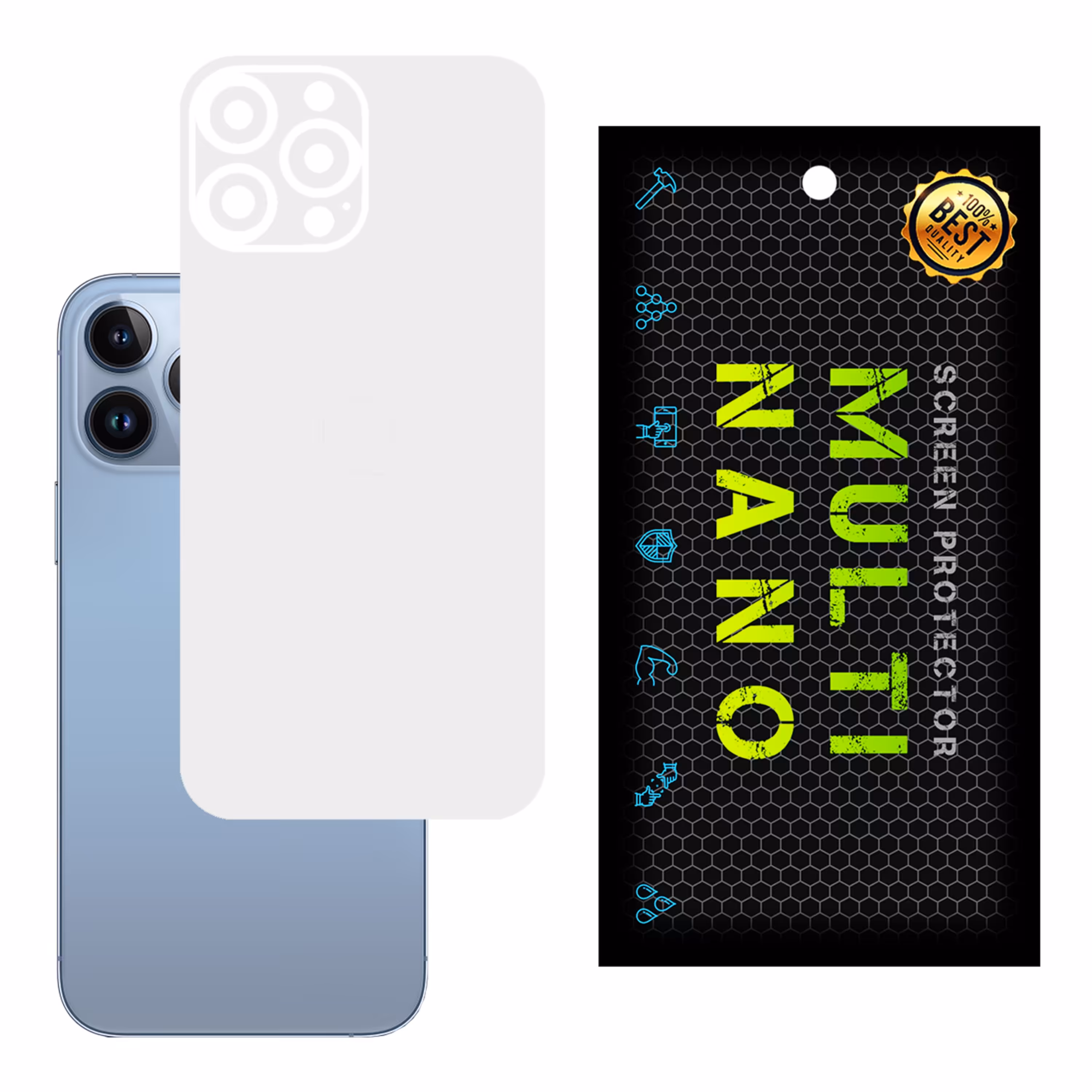 برچسب پوششی MultiNano مدل X-F1M-White برای پشت موبایل اپل iPhone 13 Pro Max