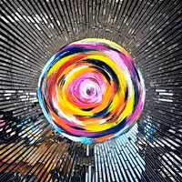 تابلو دکوری نقاشی اکرولیک و آینه کاری