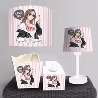 لوستر و چراغ رومیزی و ساعت طرح فانتزی دخترانه BA-4893