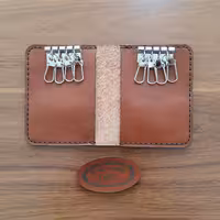 جاکلیدی چرم طبیعی گاوی دست دوز جاکارتی چرم کیف کلید چرمی