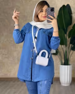 شومیز بغل زیپ جین کاغذی