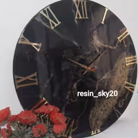 ساعت دیواری رزین.قطر 70.کاملا شفاف و براق.موتور ارامگرد