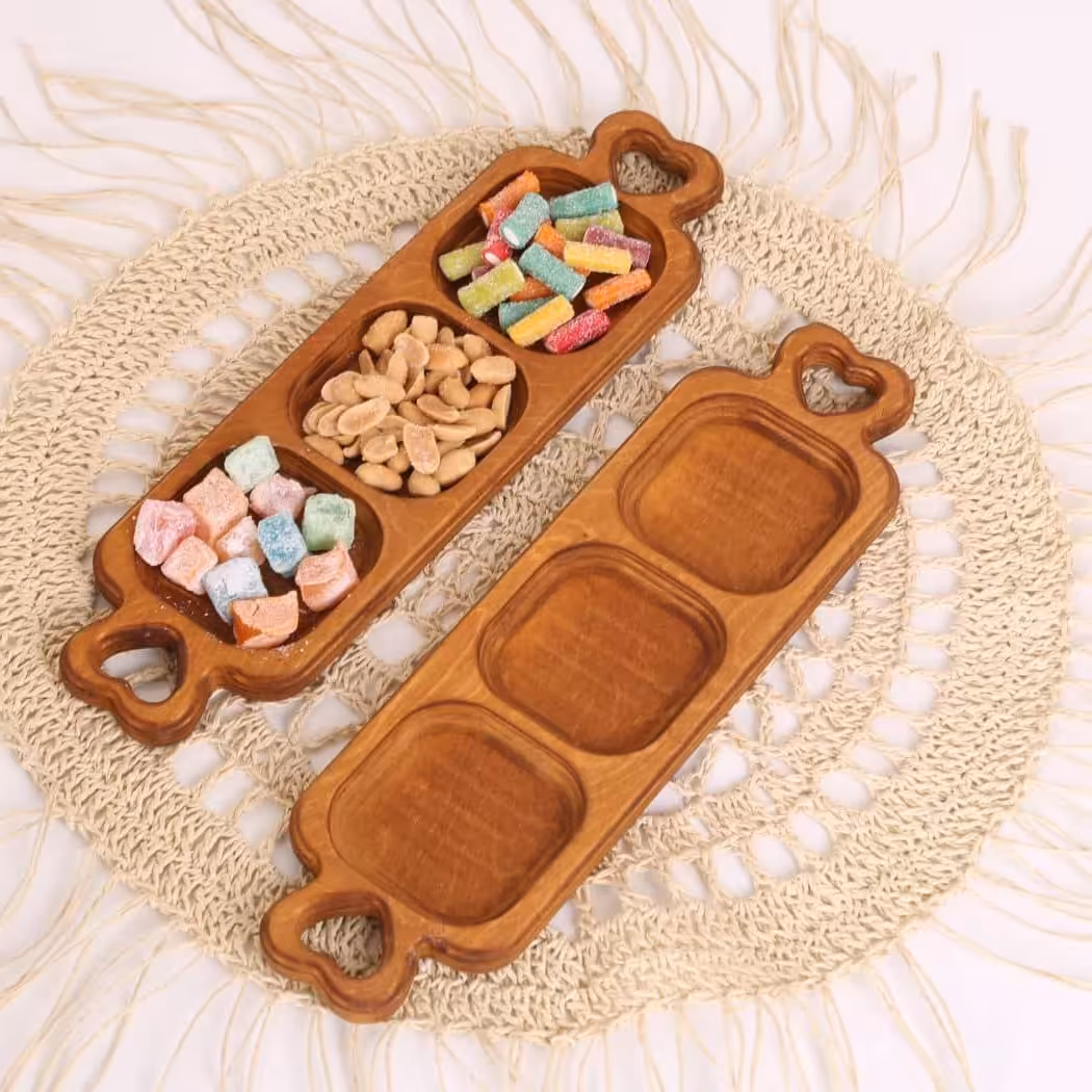 اردوخوری چوبی مستطیل دسته قلبی