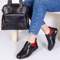 کتونی  زنانه چرم طبیعی گاوی آراسته 