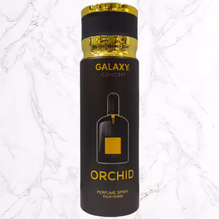 اسپری بدن  گلکسی اماراتی حجم 200 میل Galaxy Perfume body Spray مدل  ORCHID 
