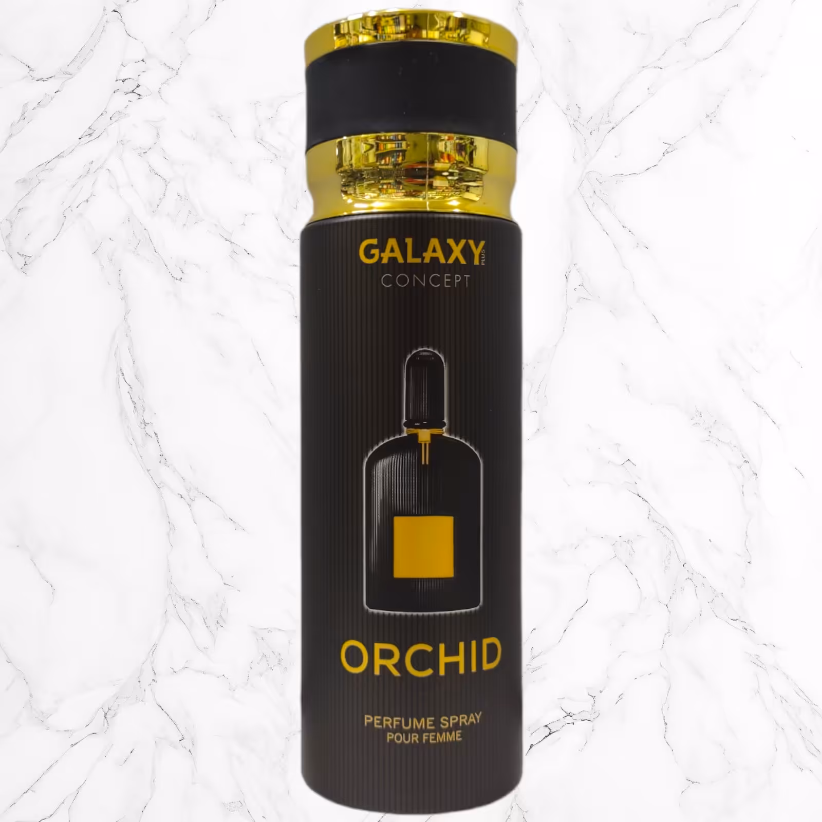 اسپری بدن  گلکسی اماراتی حجم 200 میل Galaxy Perfume body Spray مدل  ORCHID 
