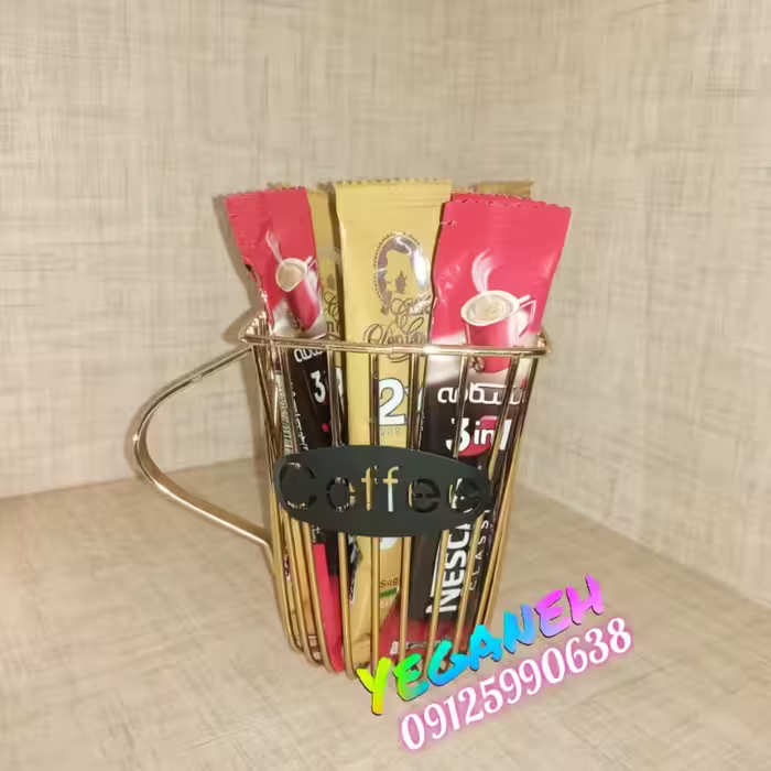 استند کافی طرح ماگ لبه مربع  طلایی