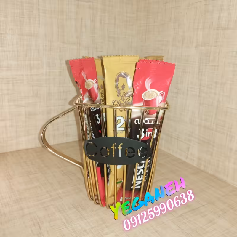 استند کافی طرح ماگ لبه مربع  طلایی