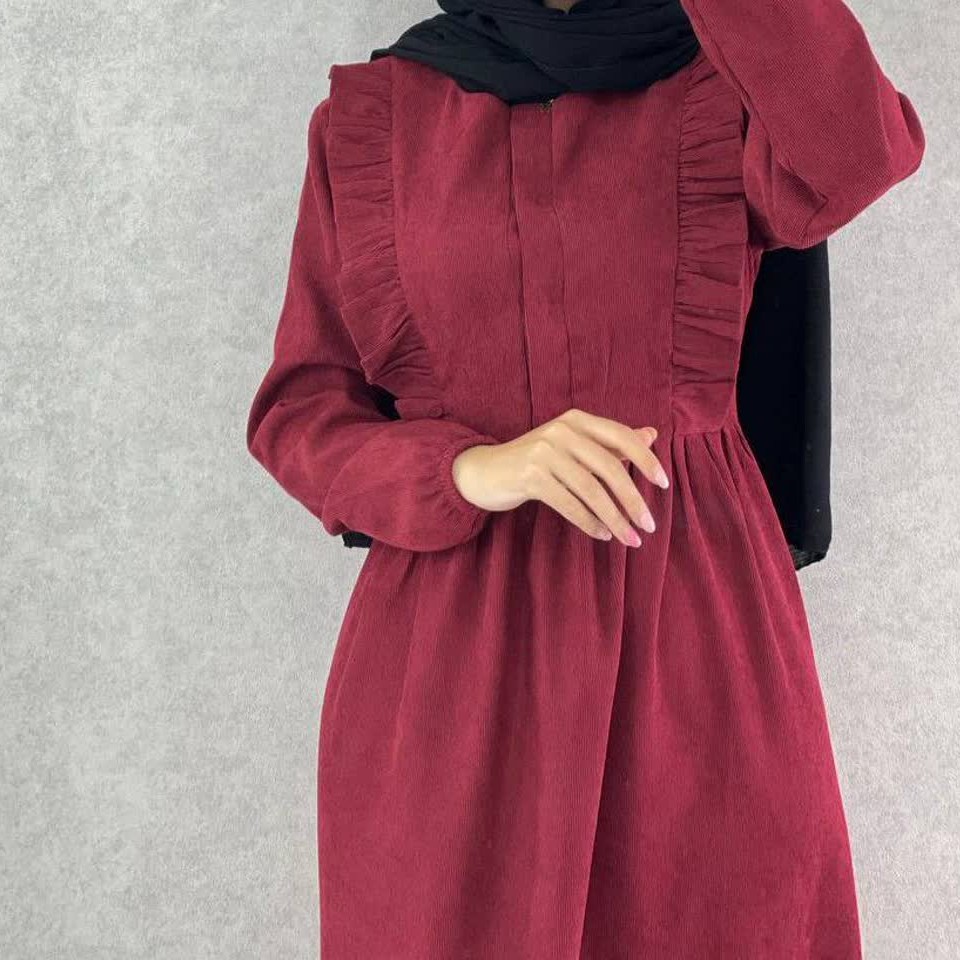 مانتو مخمل کبریتی،قد 120،سایز بندی از 36 تا 48،رنگ بندی