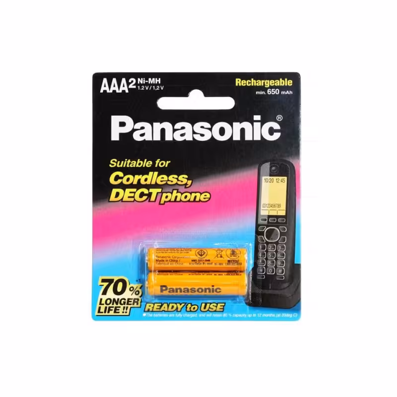 باتری نیم قلمی قابل شارژر پاناسونیک مدل P-01 بسته 6 عددی