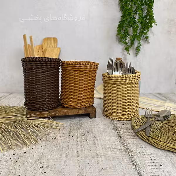جا قاشقی مدل سبد بافت نیلوفر کد 1