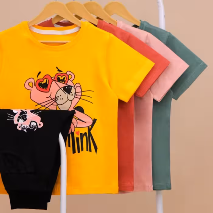 بلواز شلوارک پلنگ صورتی دخترانه 2تا5سال