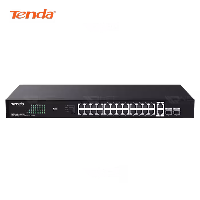 سوئیچ شبکه 24 پورت گیگابیت POE تندا مدل TEG1128P-24-410W