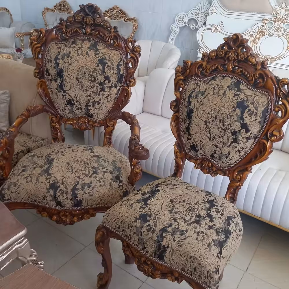 مبل مدل مصری جدید تمام چوب گردو.رنگ وپارچه به انتخاب مشتری