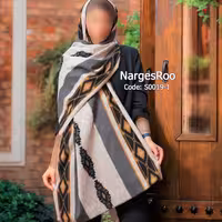 شال موهر - دور دوخت - ریشه دار - S0019-1