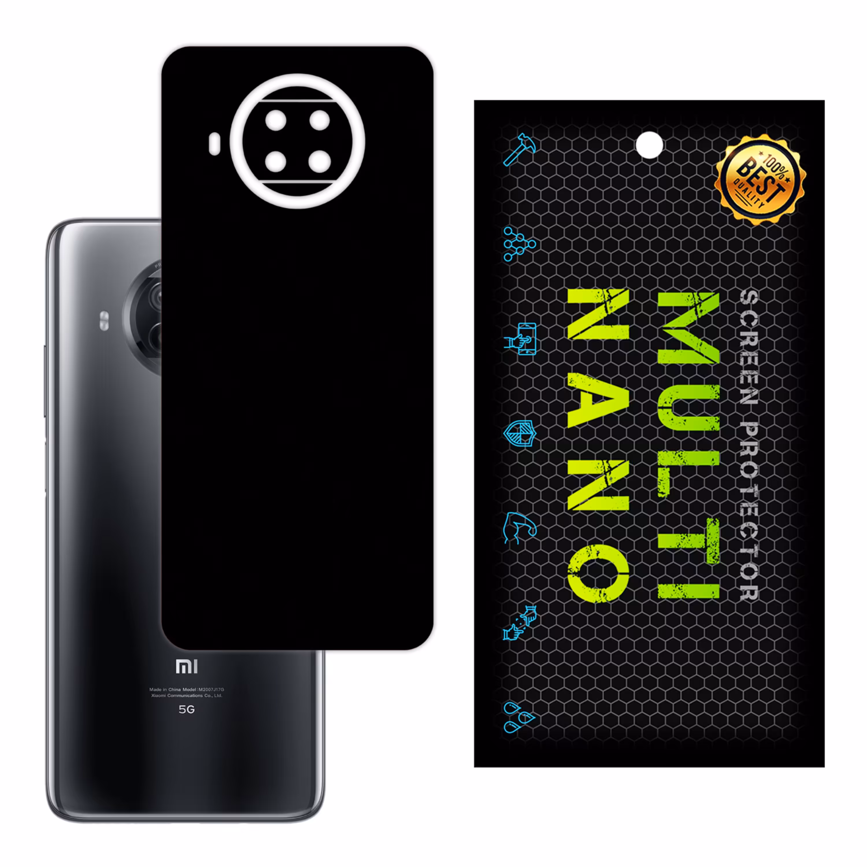 برچسب پوششی MultiNano مدل X-F1M-Black برای پشت  موبایل شیامی Redmi Note 9 Pro 5G