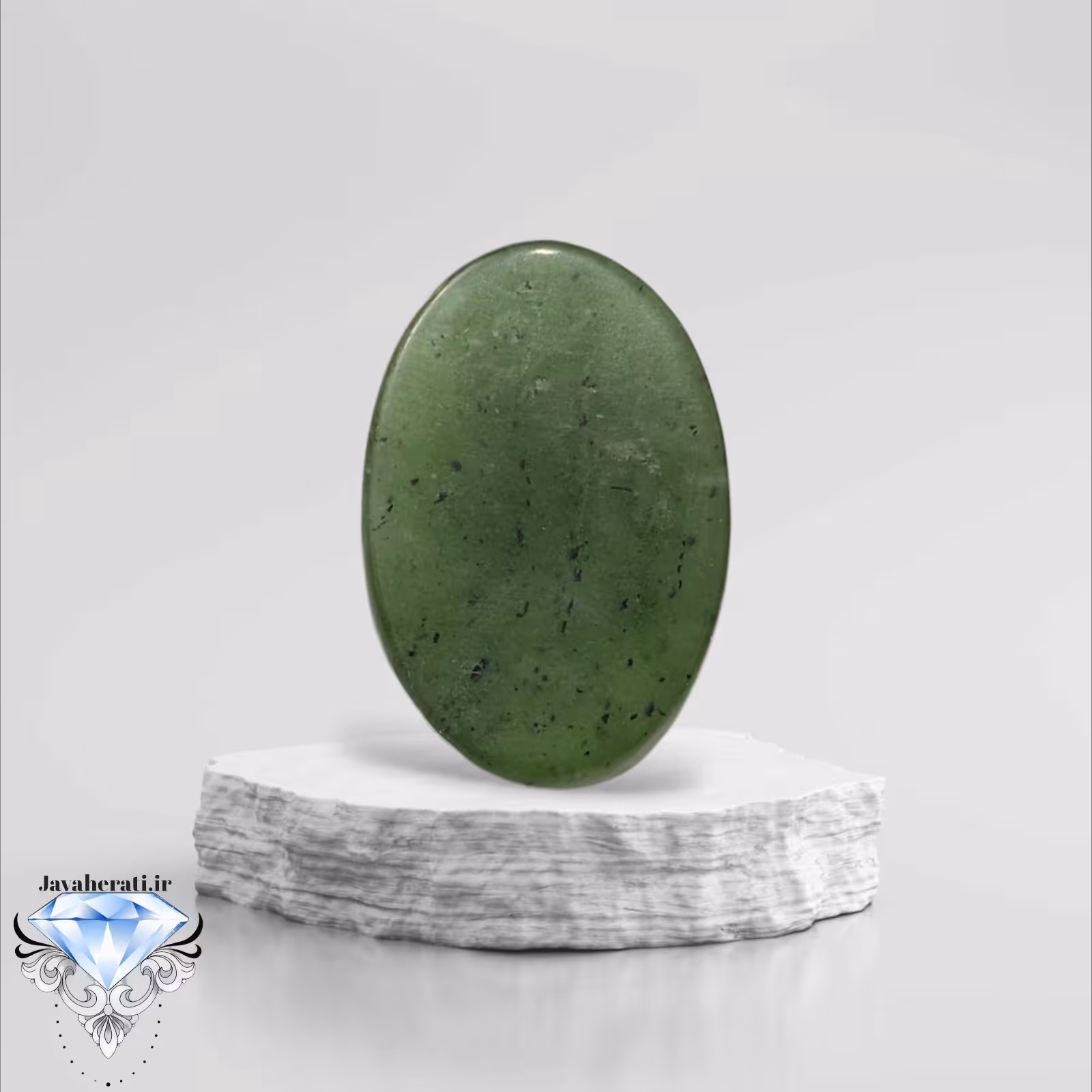 نگین یشم زغالدار اصیل و معدنی J4 