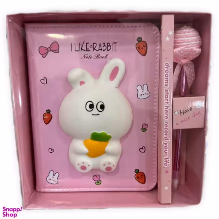 دفتر مدل اسکوییشی طرح خرگوش به همراه خودکار کد 2024s