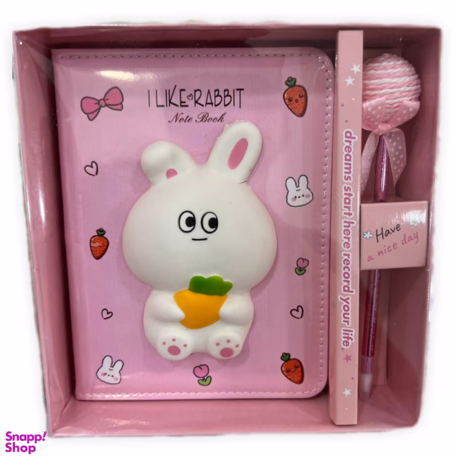 دفتر مدل اسکوییشی طرح خرگوش به همراه خودکار کد 2024s