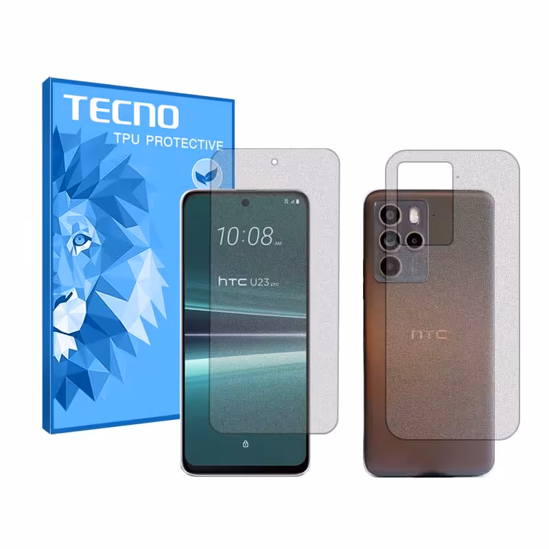 گلس صفحه نمایش و پشت گوشی اچ تی سی U23 Pro مدل هیدروژلی مات برند تکنو کد SS