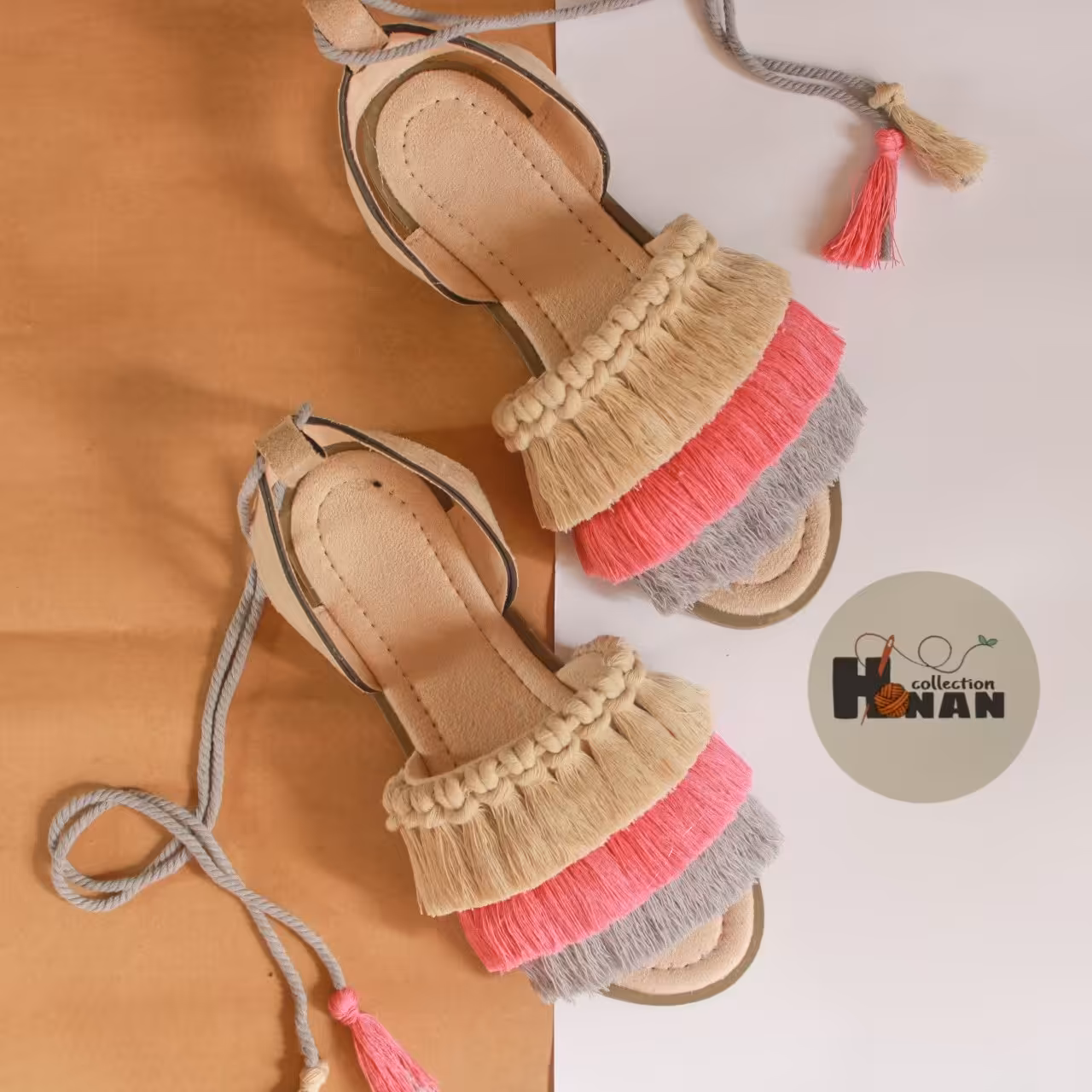 صندل رکاب دار مکرومه طرح 1