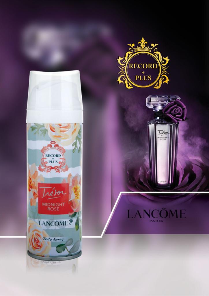 اسپری بدن مردانه رکوردRECORD پلاس مدل Lancome Tresor Midnight Rose  حجم 200 میلی لیتر