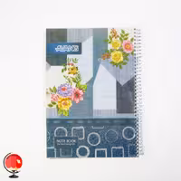 دفتر زبان سیمی دو خط 100 برگ طرح دسته گل آونگ