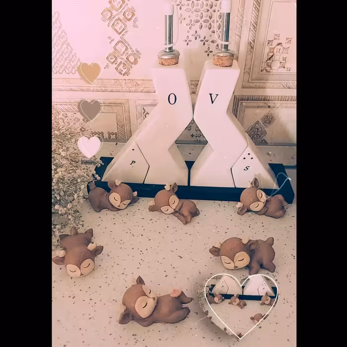 مجسمه دکوری آهوهای خوابالو