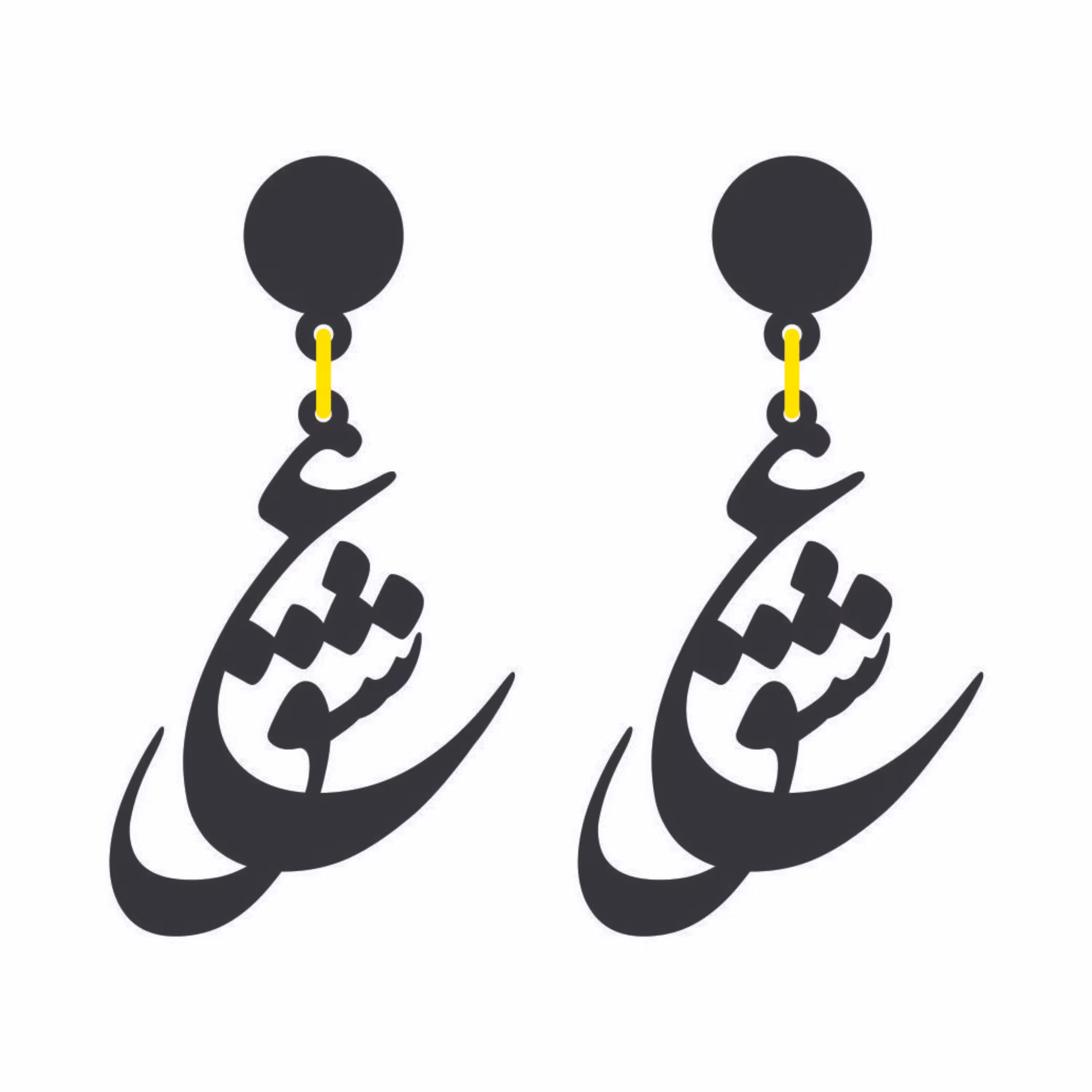 گوشواره دخترانه مدل عشق رنگ (مشکی) رنگ ثابت 