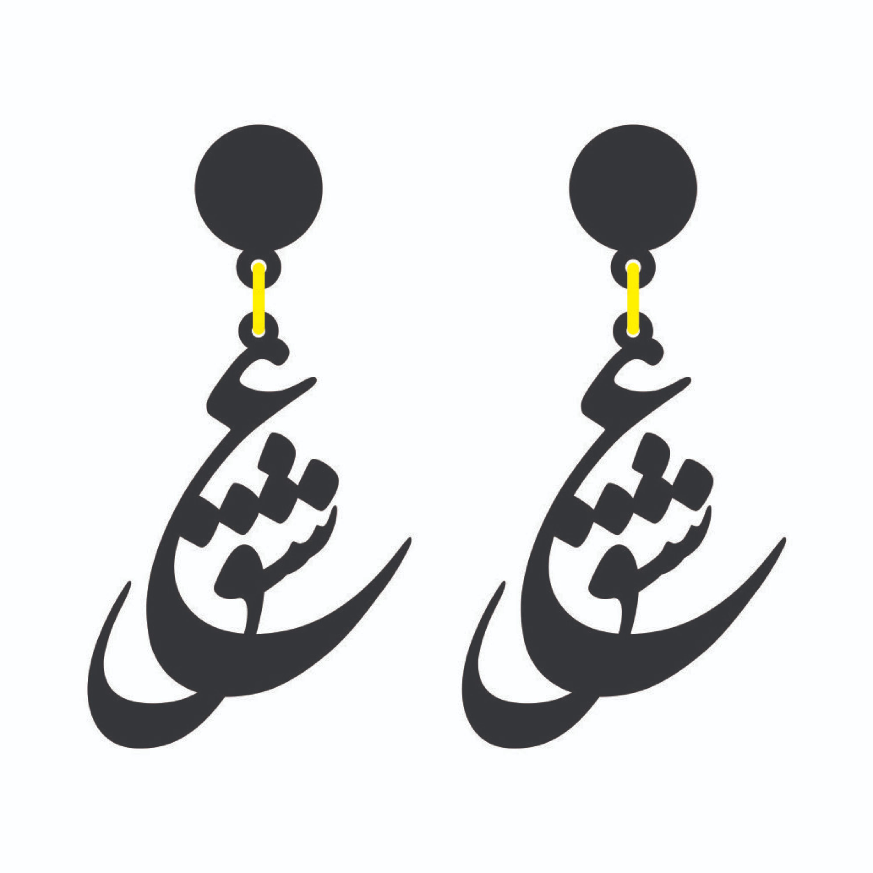 گوشواره دخترانه مدل عشق رنگ (مشکی) رنگ ثابت