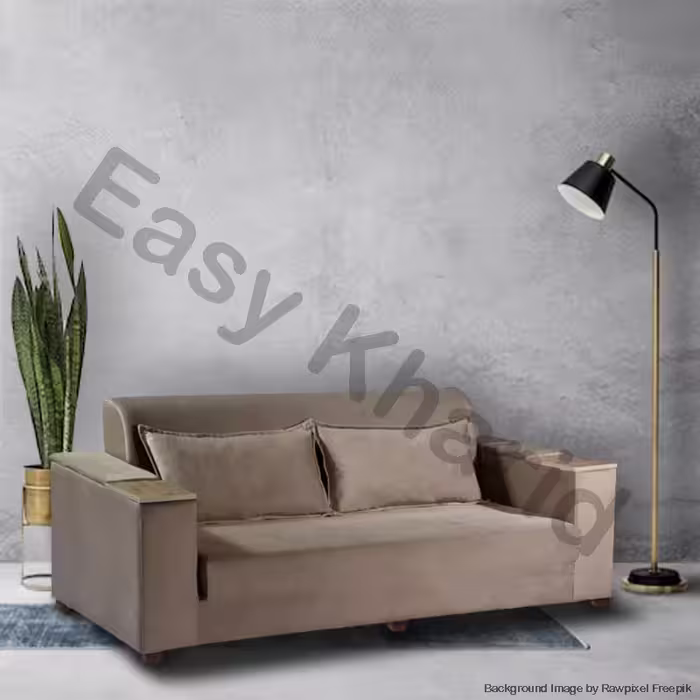 مبل تختخواب شو 2 نفره مدل آلما دسته عسلی